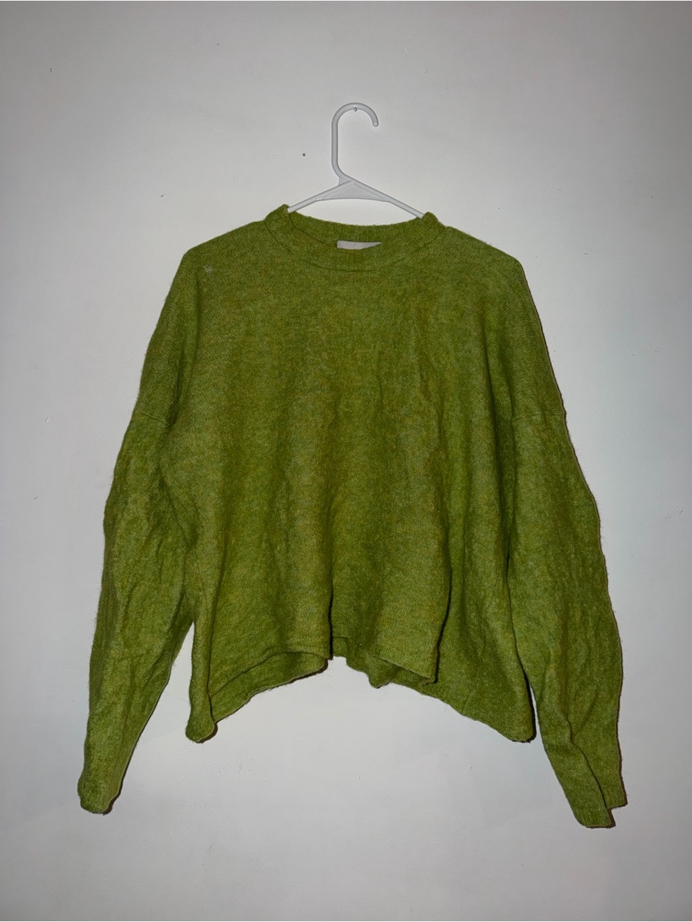 3.1 Phillip Lim Lime Green Fuzzy Knit Crewneck Sweater